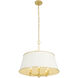 Coco 6 Light 24 inch Matte White/French Gold Pendant Ceiling Light