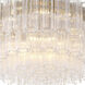 Addis 16 Light 32 inch Aged Brass Flush Ceiling Light in Tronchi Glass Clear