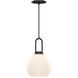 Alora Mood Soji 1 Light 7.88 inch Matte Black Pendant Ceiling Light in Matte Opal Glass