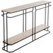 Louise 60 X 12 inch Textured Matte Black / Limestone Console Table