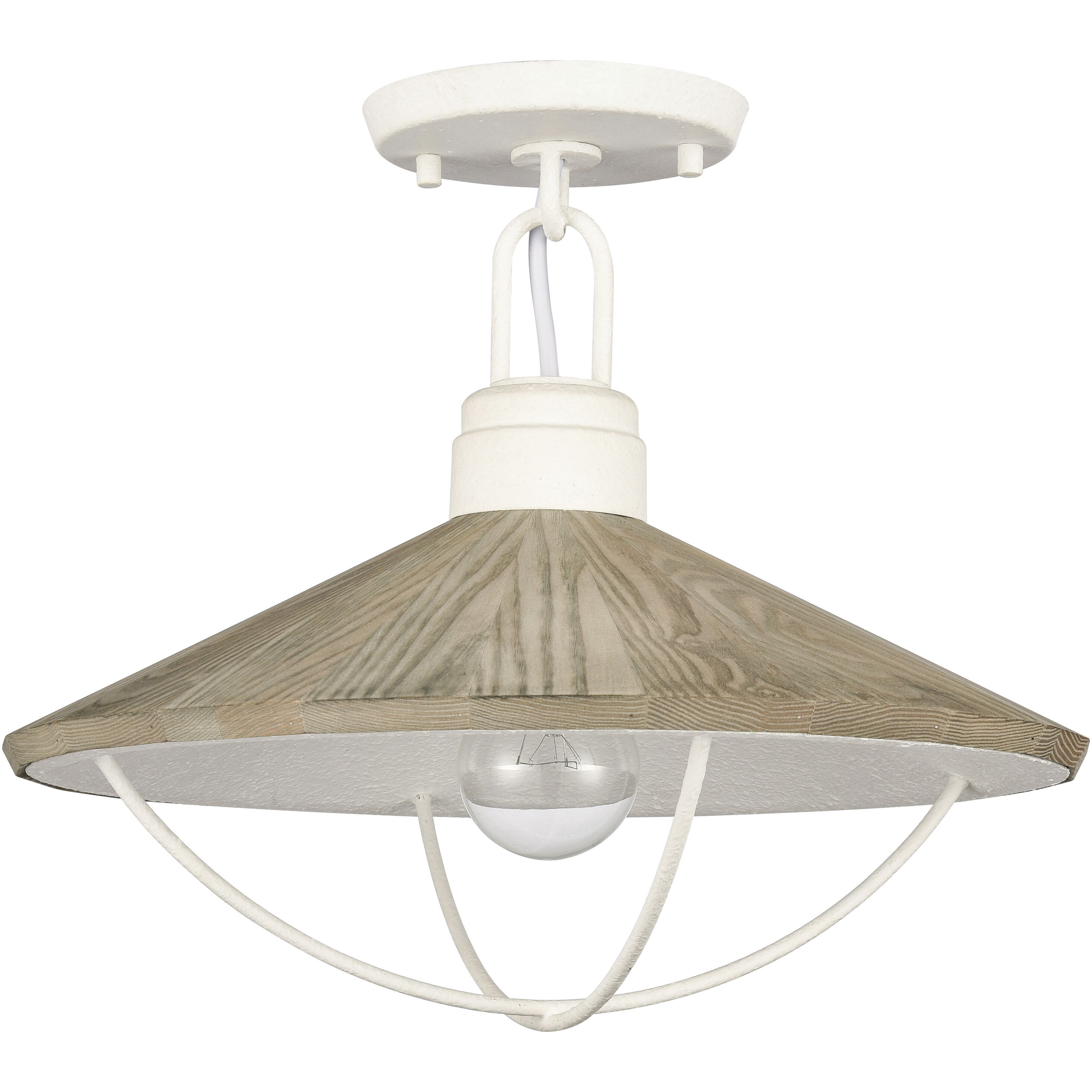 Cape May 1 Light 14 inch White Coral Semi Flush Mount Ceiling Light