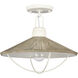 Cape May 1 Light 14 inch White Coral Semi Flush Mount Ceiling Light