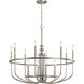 Capitol Hill 12 Light 34.75 inch Brushed Nickel Chandelier 1 Tier Large Ceiling Light, Large