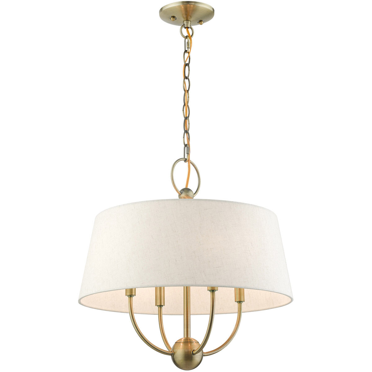 Cartwright 4 Light 18 inch Antique Brass Pendant Chandelier Ceiling Light