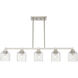Aragon 5 Light 42 inch Brushed Nickel Linear Chandelier Ceiling Light