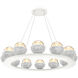 Cabochon LED 36.7 inch Salt White with White Marble Chandelier Ceiling Light in 3000K LED, Amber, Medium