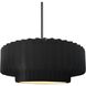 Radiance Collection - Pleated Tier Pendant Ceiling Light in Brushed Nickel, Black Cord, Replaceable Bulb, Carbon Matte Black, 14.5W x 5.25H, Form+Finish+Function