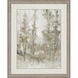 Thicket of Trees Beige and Blue and Metallic and White Framed Art
