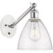 Ballston Dome LED 8 inch White and Polished Chrome Sconce Wall Light in Seedy Glass