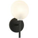 Peony 1 Light 5.88 inch Matte Black Wall Sconce Wall Light