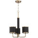 Quinn 3 Light 23 inch Satin Brass Chandelier Ceiling Light