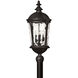 Estate Series Windsor 4 Light 30 inch Black Outdoor Post Mount Lantern