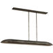 Anne-Marie Barton Remi Linear Pendant Ceiling Light in Mottled Pewter and Warm Walnut