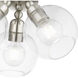 Downtown 3 Light 16 inch Brushed Nickel Semi-Flush Ceiling Light, Sphere