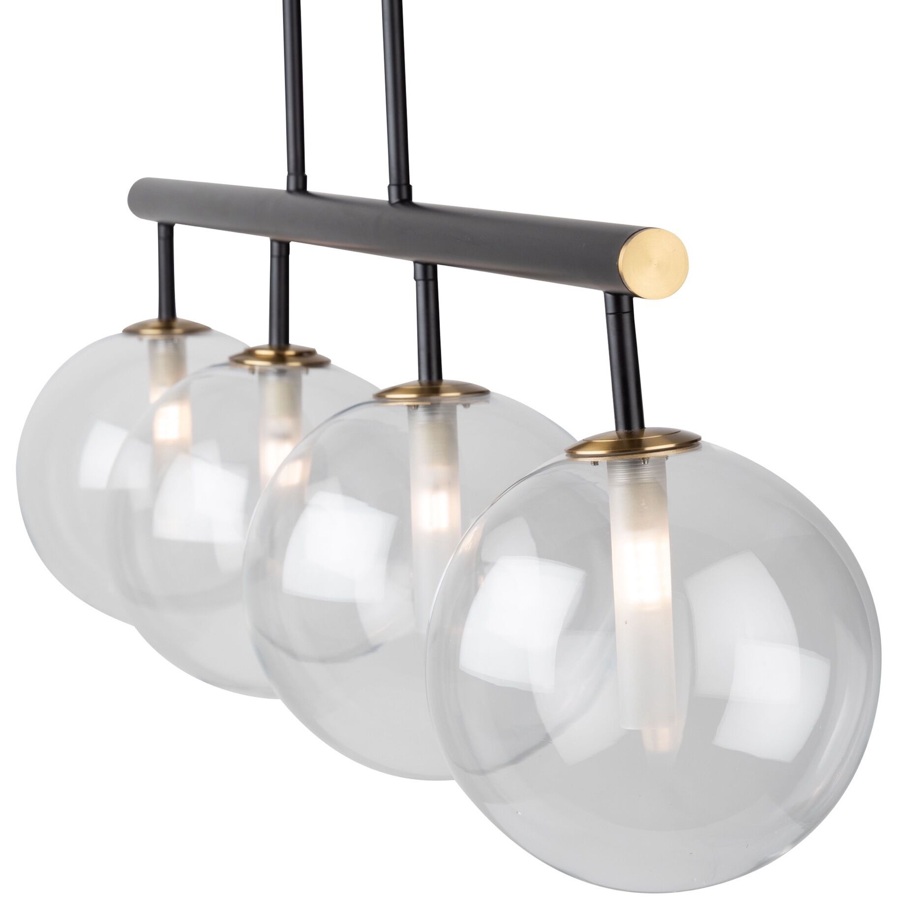 Aurelia 4 Light 43 inch Matte Black and Brass Island Light Ceiling Light