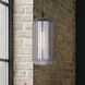 Malek 1 Light 5.88 inch Matte Black Corded Pendant Ceiling Light in Smoked Ribbed Glass
