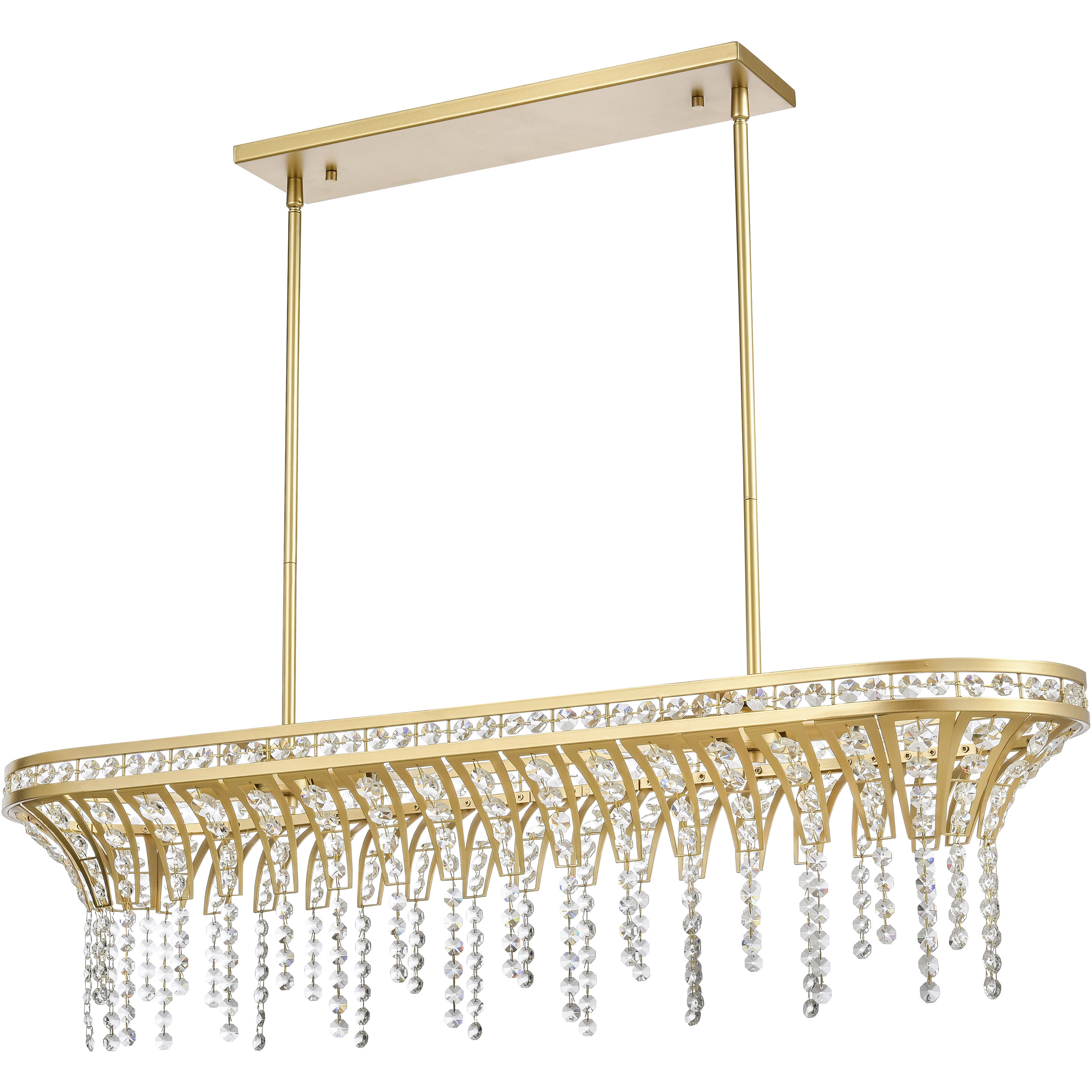 Fantania 4 Light 36 inch Champagne Gold Linear Chandelier Ceiling Light