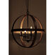 Compass 4 Light 22.5 inch Antique Pecan/Black Single Pendant Ceiling Light in Antique Pecan and Black