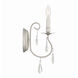 Ashton Bath Sconce Wall Light in Clear Swarovski Strass, Olde Silver
