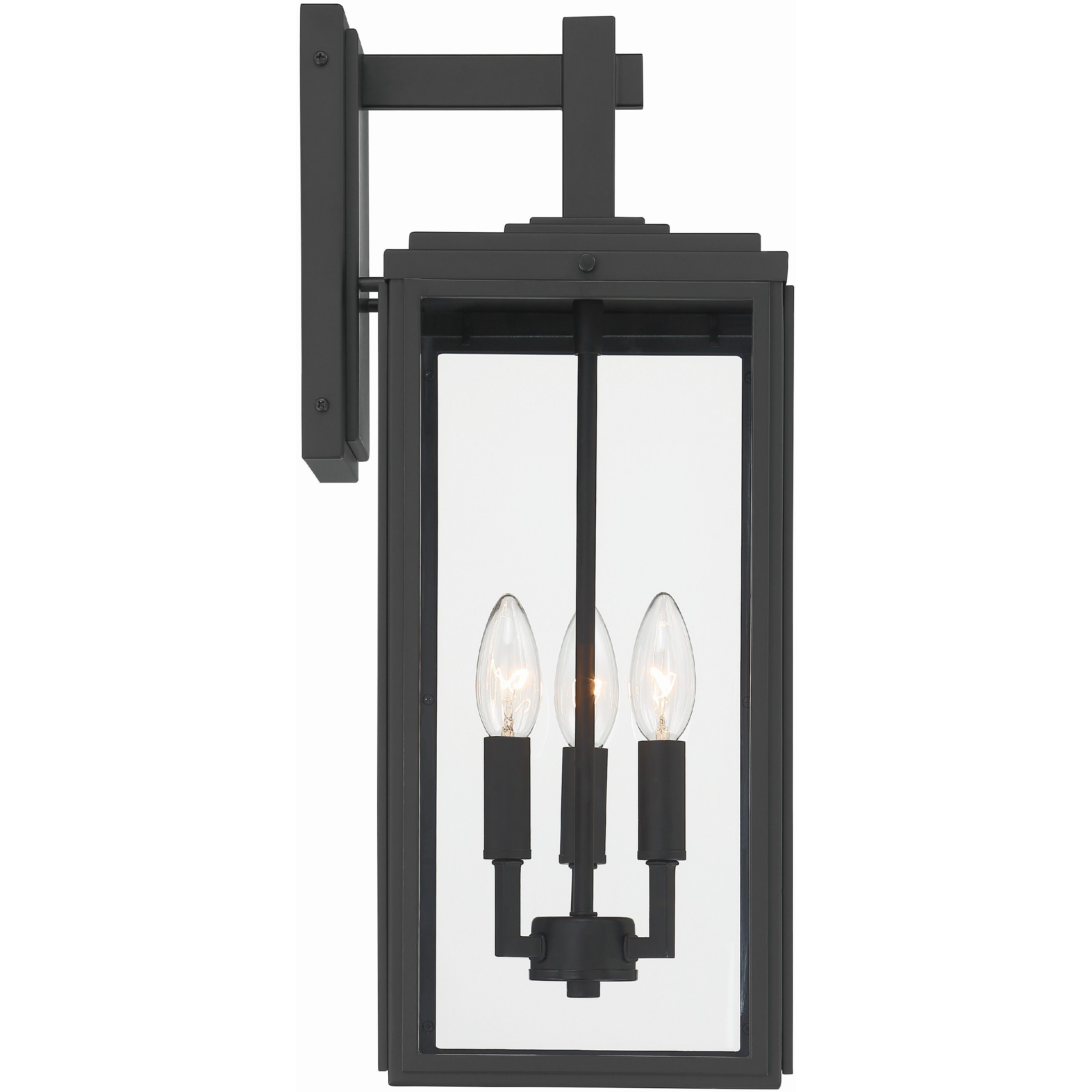 Byron 3 Light 19.75 inch Matte Black Outdoor Sconce