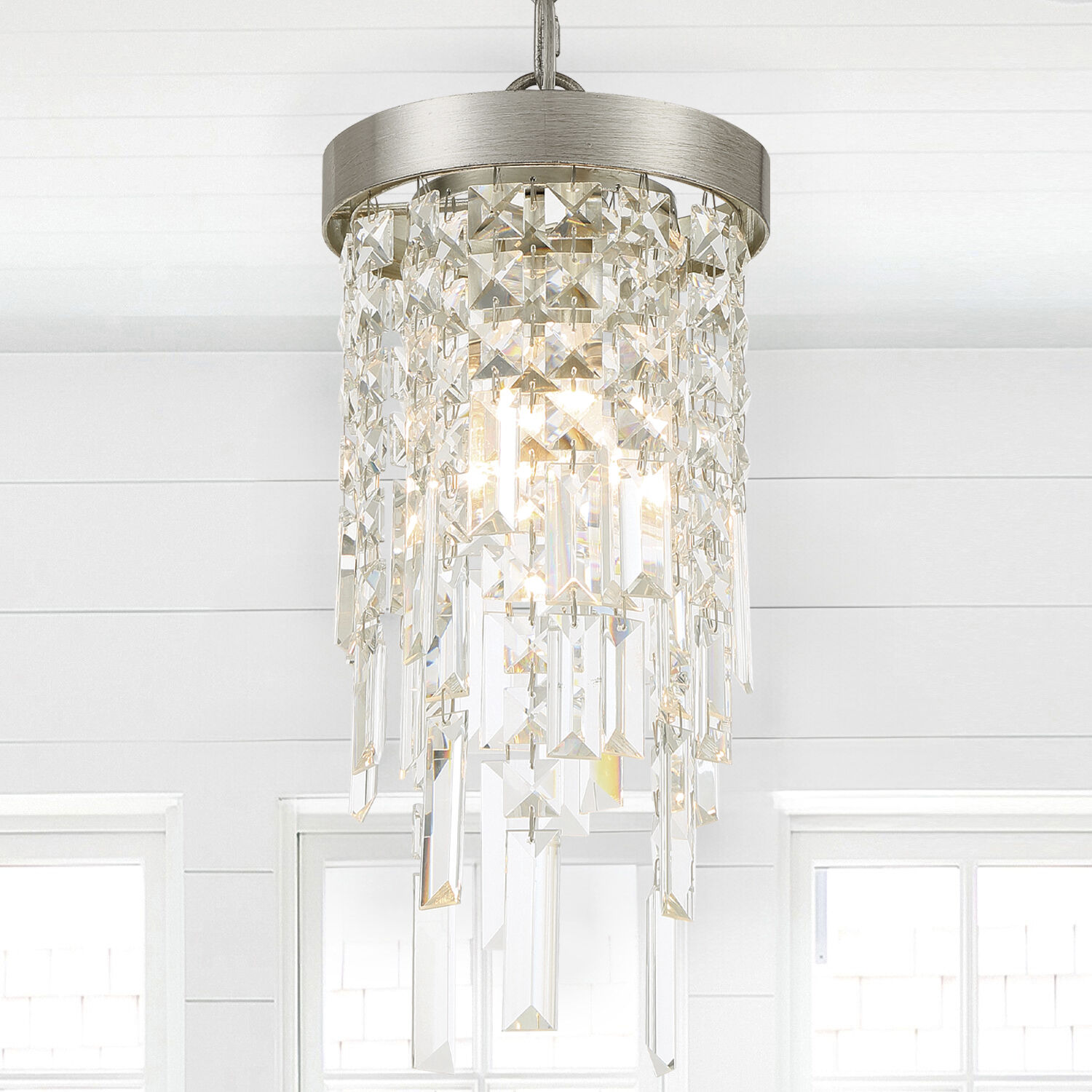 Winfield 1 Light 7 inch Antique Silver Mini Chandelier Ceiling Light