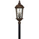 Estate Series Windsor 6 Light 34.75 inch River Rock Outdoor Post Mount Lantern, Extra Large
