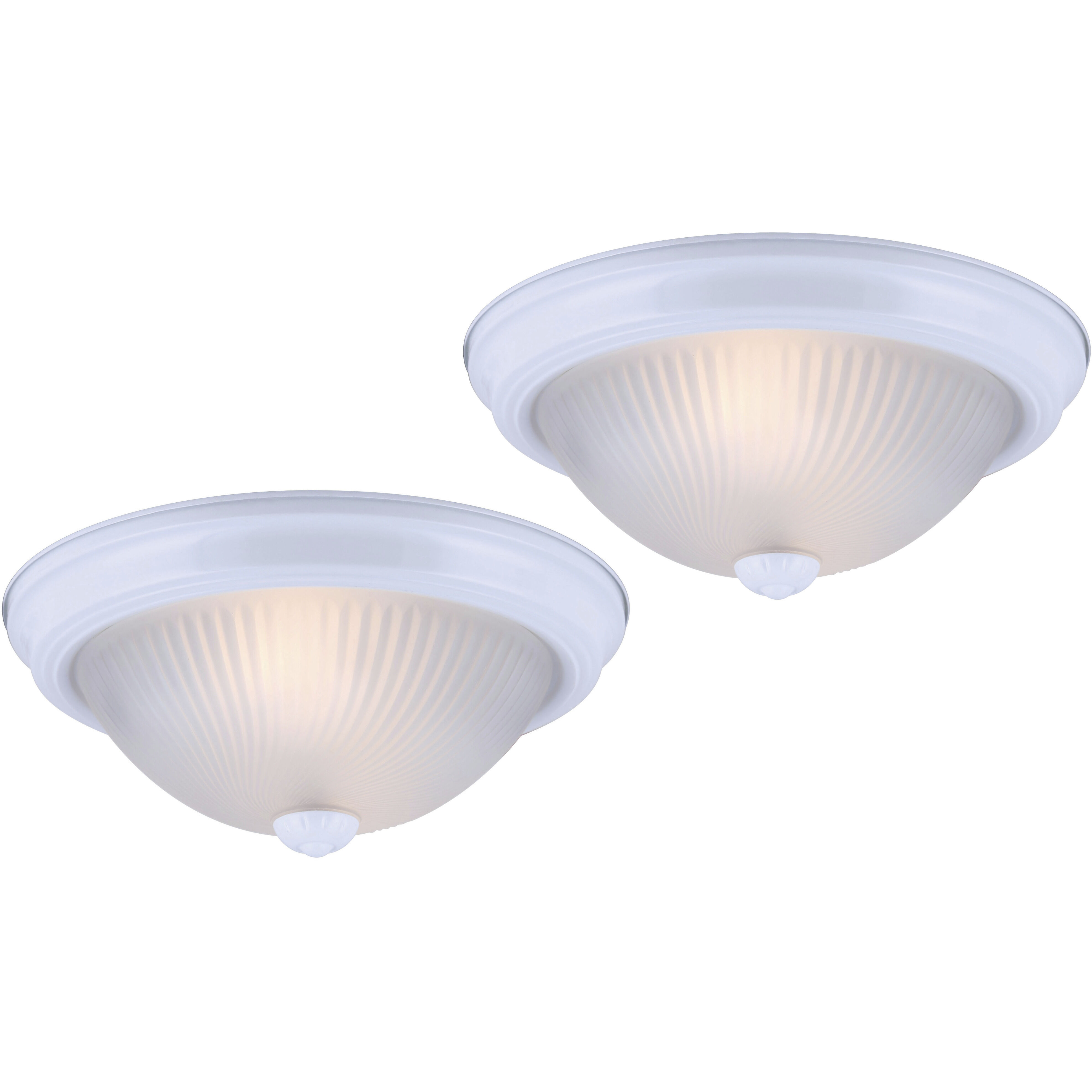 Madison 1 Light 11 inch White Flush Mount Ceiling Light, Twin Pack
