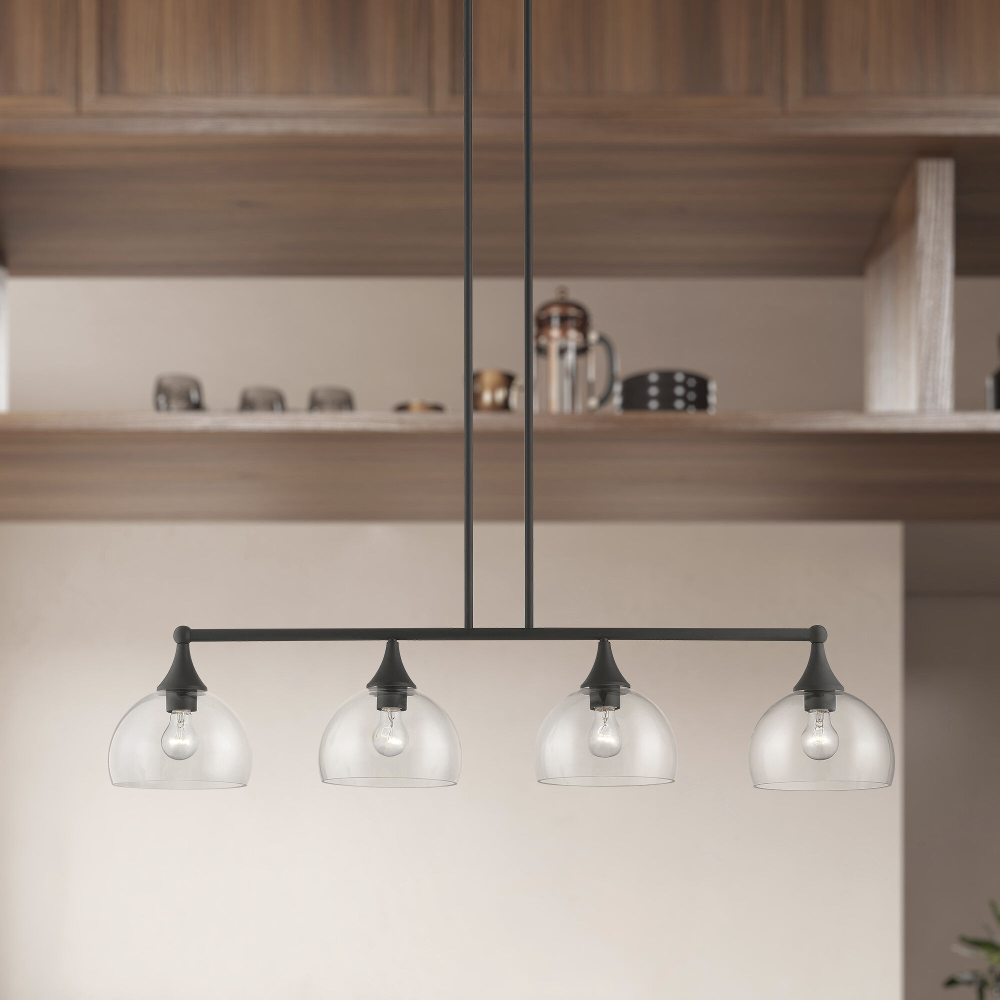 Glendon 4 Light 8.25 inch Bronze Large Linear Chandelier Ceiling Light