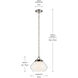 Nella 1 Light Polished Nickel Pendant Ceiling Light