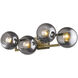 Lunette 4 Light 29 inch Aged Brass Sconce Wall Light