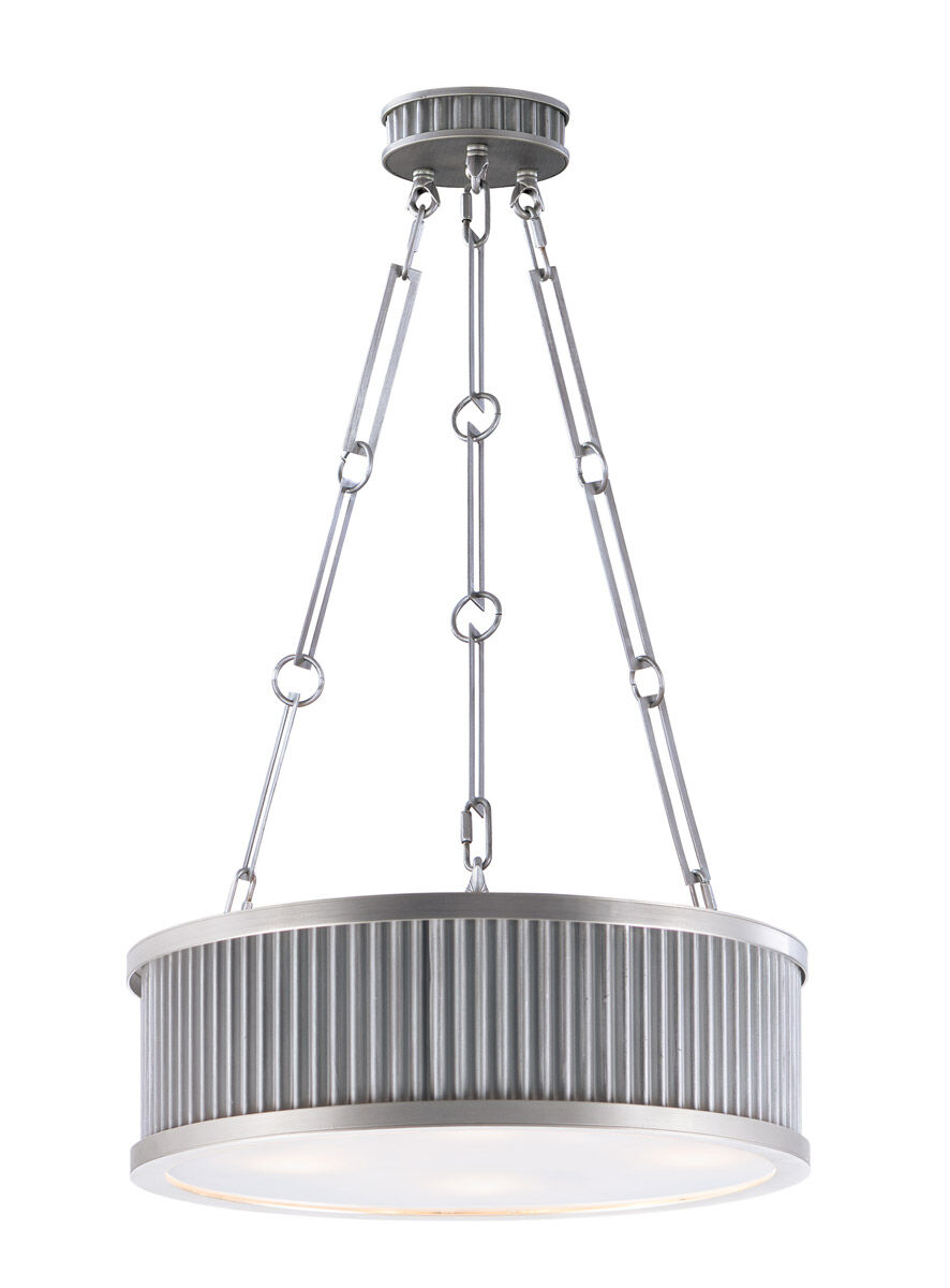 Ruffle 4 Light 17.5 inch Weathered Zinc/Satin Nickel Single Pendant Ceiling Light