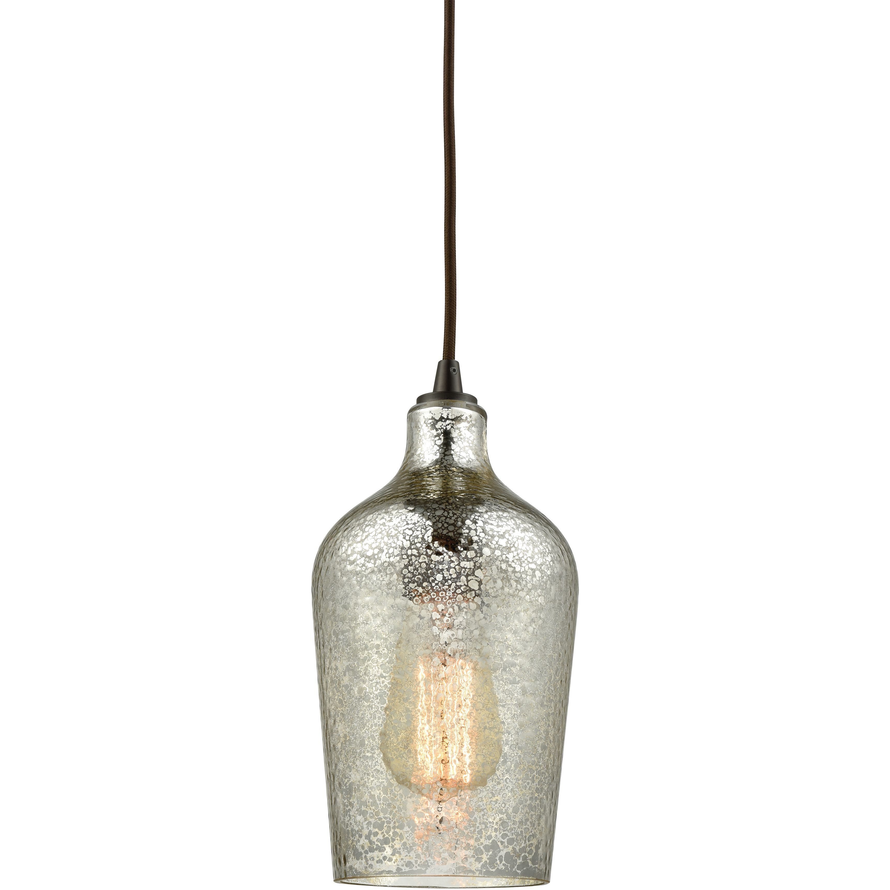 Hammered Glass 1 Light 5.00 inch Pendant