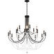 Verdana 18 Light Black Chandelier Ceiling Light in Optic