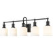 Bryant 5 Light 40.5 inch Matte Black Vanity Wall Light