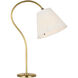Amber Lewis Dume 23.5 inch 15 watt Hand-Rubbed Antique Brass Arched Table Lamp Portable Light in Silk Pleated