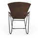 Felix Iron & Leather Accent Chair in Medium Brown