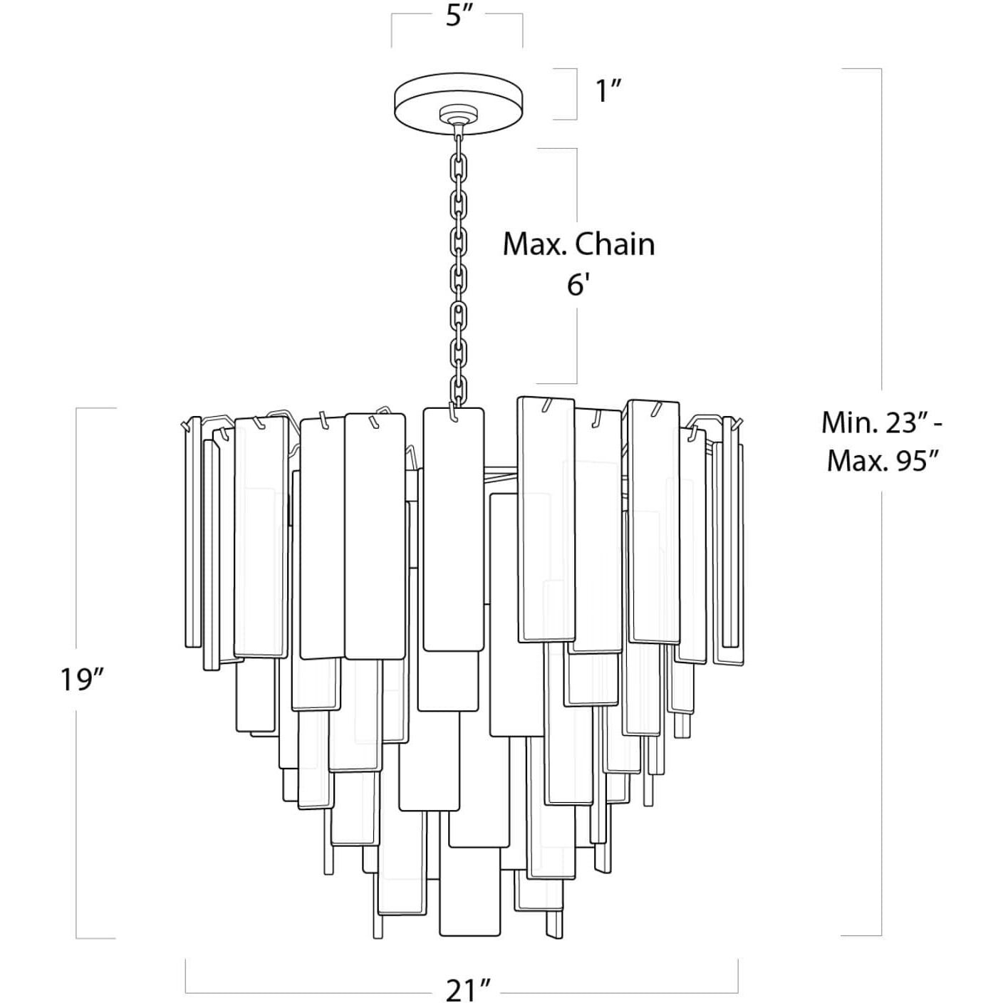 Glacier 8 Light 21 inch Clear Chandelier Ceiling Light, Small