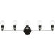 Lansdale 5 Light 34 inch Black with Brushed Nickel Accents Vanity Sconce Wall Light, Large