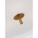 AH by Alexa Hampton Cordtlandt 3 Light 19 inch Burnished Brass with Rattan Semi-Flush Mount Ceiling Light