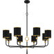 Lockery 8 Light 40 inch Matte Black Chandelier Ceiling Light