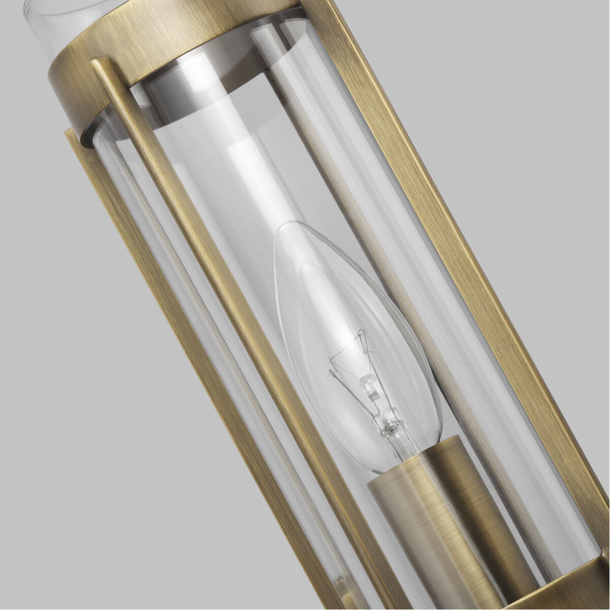 Flynn 1 Light Time Worn Brass Wall Sconce Wall Light