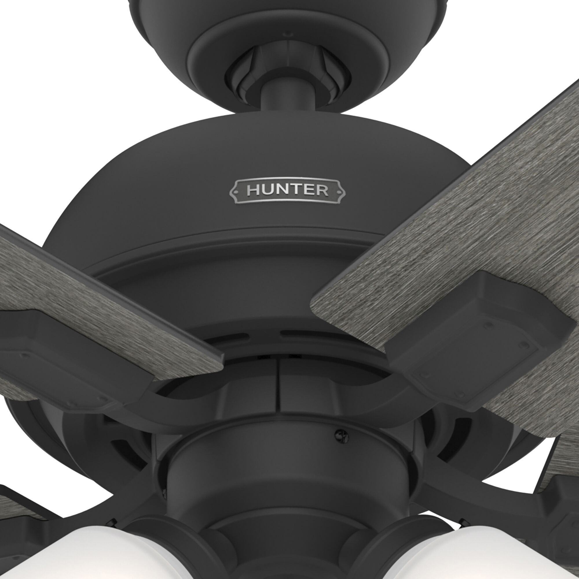 Crystal Peak 44 inch Matte Black with Dark Gray Oak/Greyed Walnut Blades Ceiling Fan