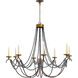 Chapman & Myers Marigot 8 Light 44 inch Hand Painted Rust Finish Chandelier Ceiling Light, Large