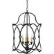 Charisma 4 Light 16 inch French Black Foyer Lantern Ceiling Light, Small
