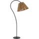 Amber Lewis Dume 63 inch 15 watt Aged Iron Arched Floor Lamp Portable Light in Natural Abaca, Large