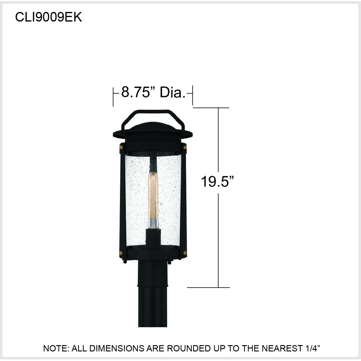 Clifton 1 Light 20 inch Earth Black Outdoor Post Lantern