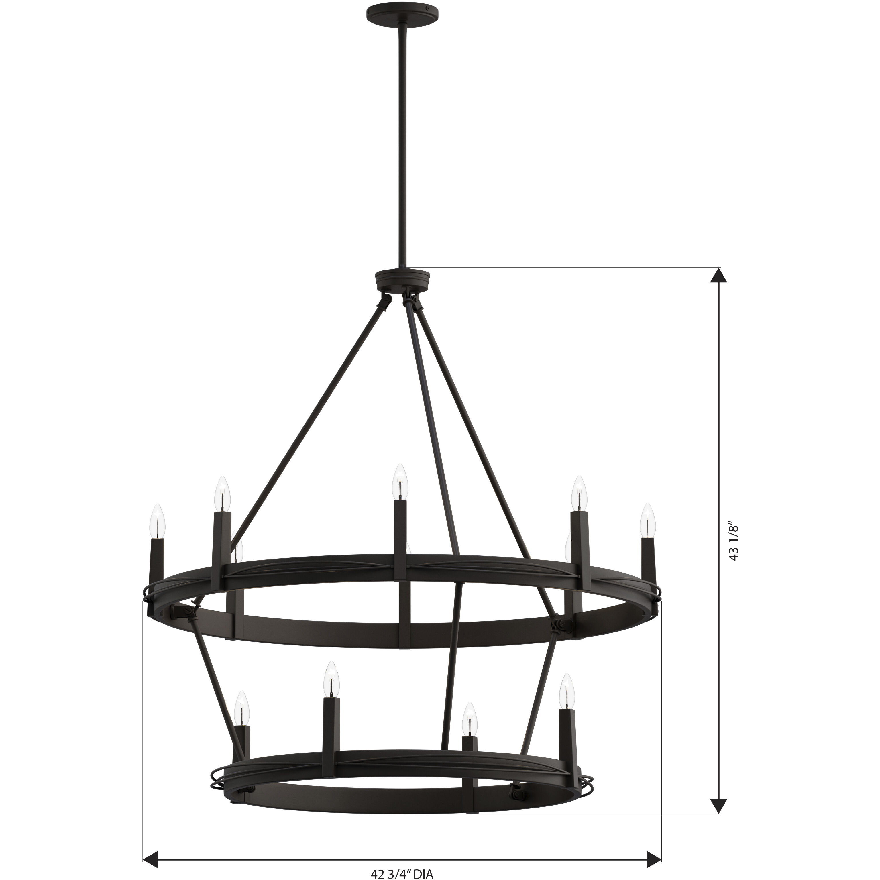 Dalvor 12 Light 42.75 inch Dark Bronze Pendant Ceiling Light
