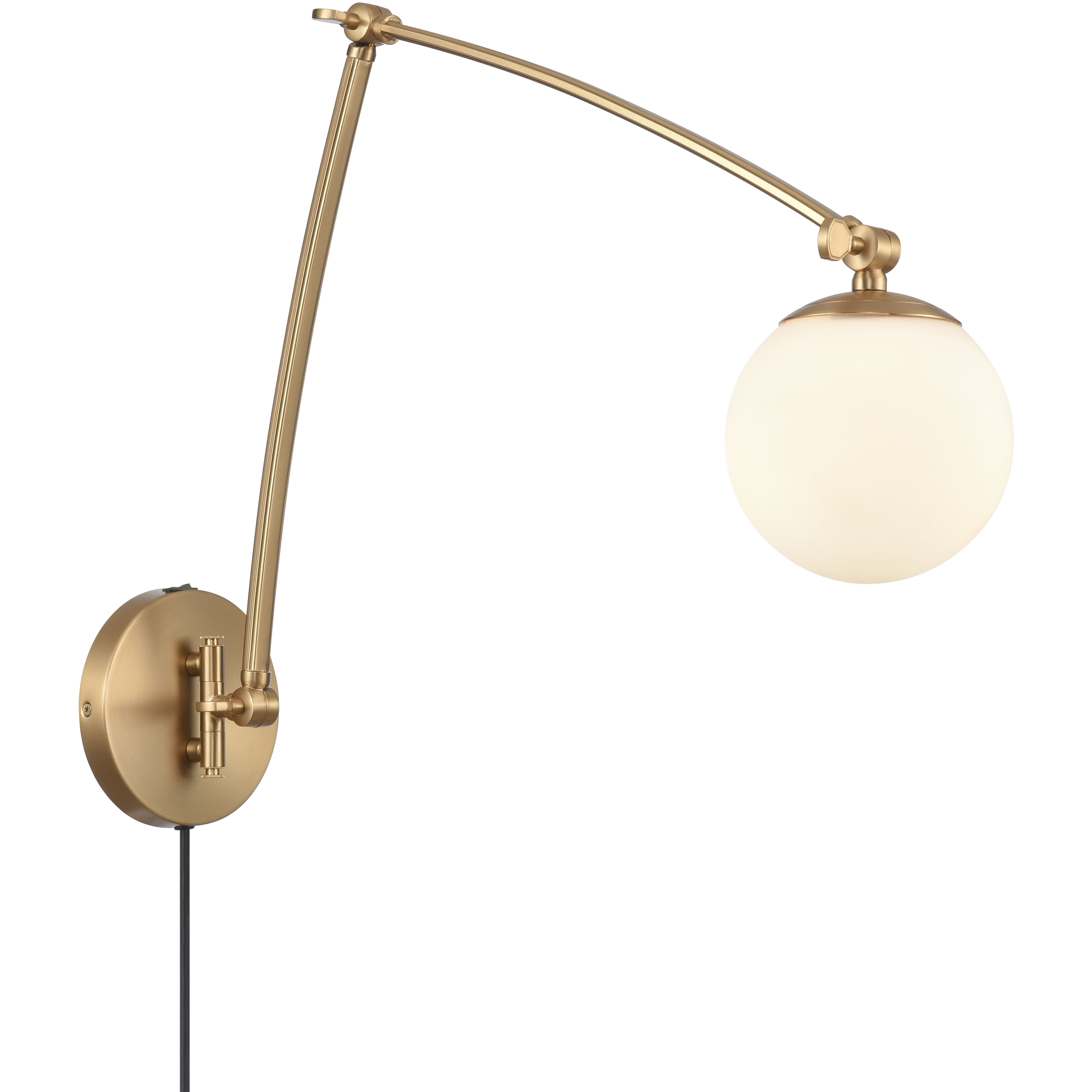 Caroline 25.5 inch 60 watt Brushed Gold Swingarm Sconce Wall Light