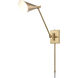 Whitmire 17.75 inch 60 watt Brushed Gold Swingarm Sconce Wall Light, Plug-In/Hardwire