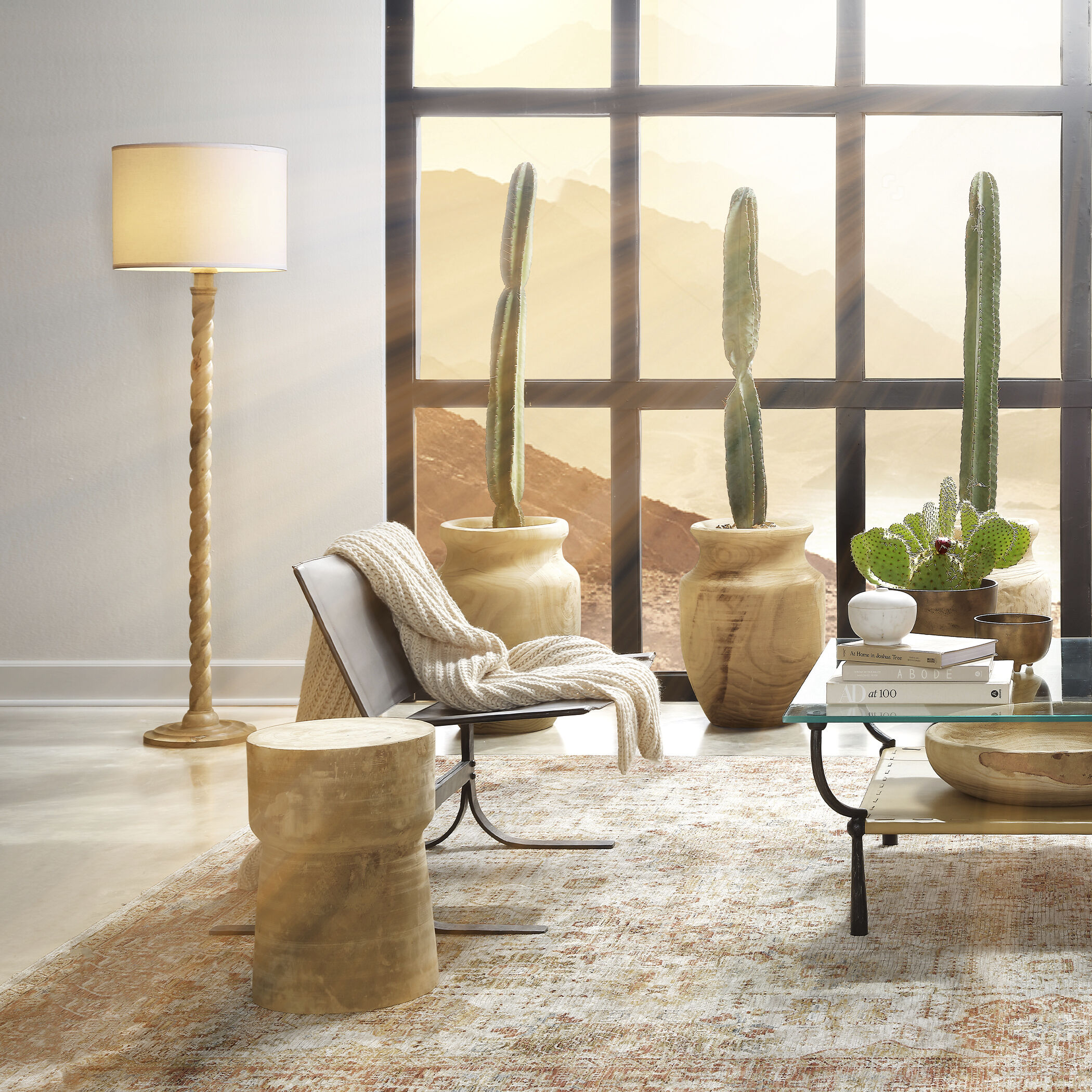 Barley Twist 65.5 inch 150 watt Natural Wood Floor Lamp Portable Light